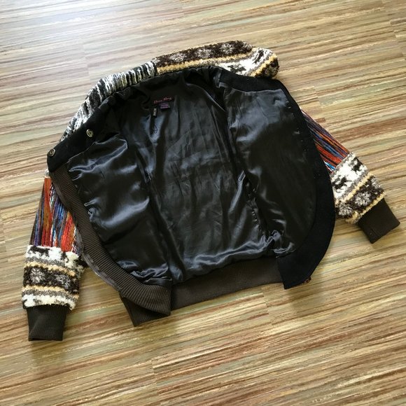 Elena Wang Colorful Textured Patchwork Zip Up Cardigan Jacket Top NWOT - Picture 7 of 10